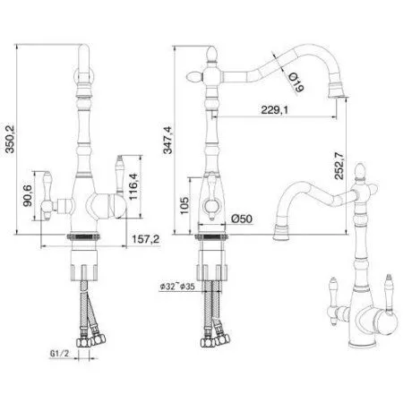 Смеситель Vivi Felice 1819 CROMO хром - купить в Москве по низкой цене в интернет-магазине с доставкой по всей России | HITsant Смеситель Vivi Felice 1819 CROMO хром