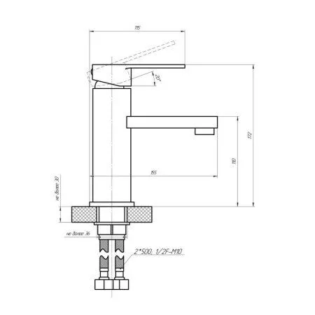 Смеситель для раковины Сантаком stOMEGA 3317, хром