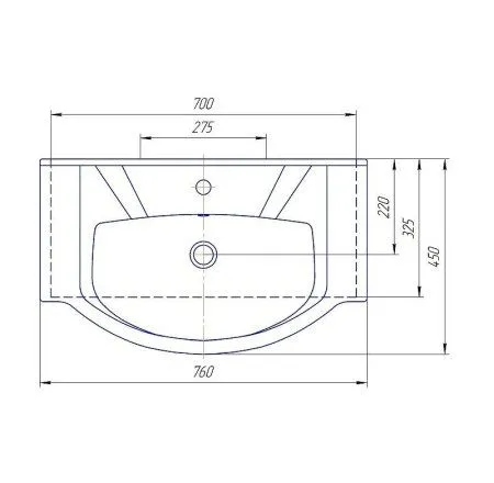 Раковина Aqwella Элеганс 4620008197371 75х45 белый
