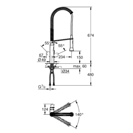 Смеситель Grohe K7 32950A00 графит темный