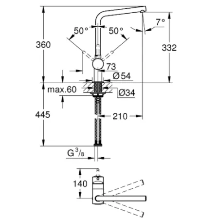 Смеситель Grohe Minta 31375A00 графит