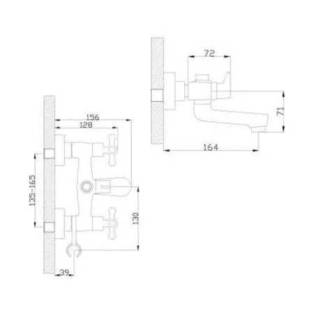 Смеситель для ванны Rossinka G (G02-83)
