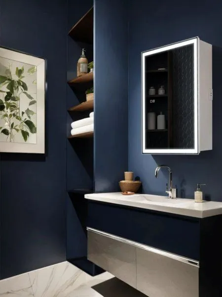 Зеркальный шкаф с посветкой и подогревом универсальный монтаж AQUAme AQM9202 600х800