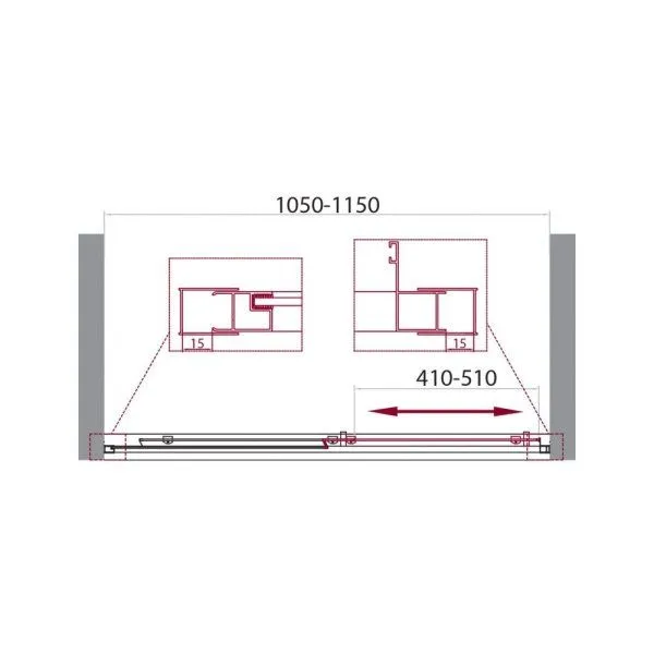 Душевая дверь в нишу BelBagno Unique UNIQUE-BF-1-100/115-C-Cr прозрачное стекло - купить в Москве по низкой цене в интернет-магазине с доставкой по всей России | HITsant Душевая дверь в нишу BelBagno Unique UNIQUE-BF-1-100/115-C-Cr прозрачное стекло