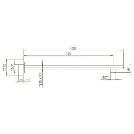Кронштейн для верхнего душа Paini 50XYCRVS74CY5TJV54YF0BPMI 40 см хром