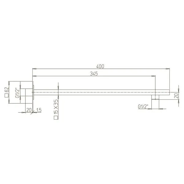 Кронштейн для верхнего душа Paini 50XYCRVS74CY5TJV54YF0BPMI 40 см хром
