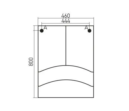 Зеркало-шкаф навесной без подсветки MIXLINE Радуга-46 чёрный (522476)