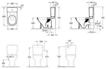 Унитаз-компакт Villeroy & Boch O.Novo 56611001 альпийский белый