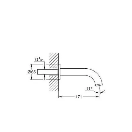 Излив Grohe Atrio 13139AL3 для ванны тёмный графит матовый