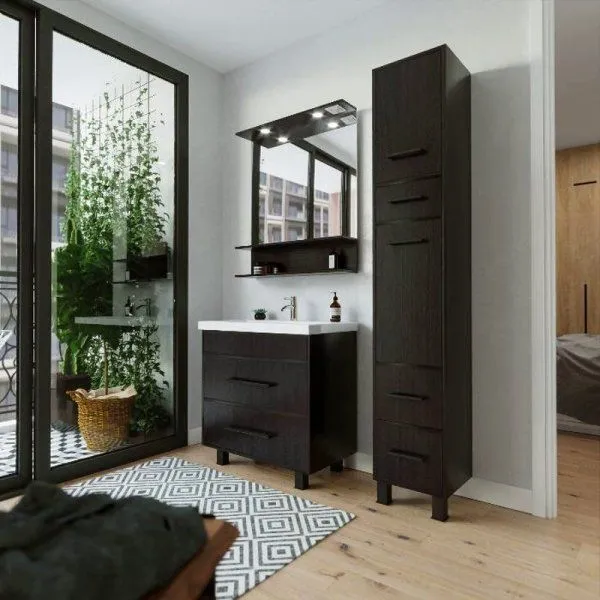 Тумба под раковину напольная Бриклаер ЧИЛИ венге, 80 см