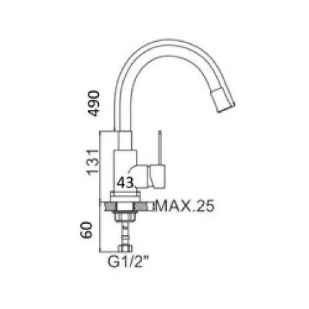 Смеситель Wisent W74004-9 нержавеющая сталь/серый
