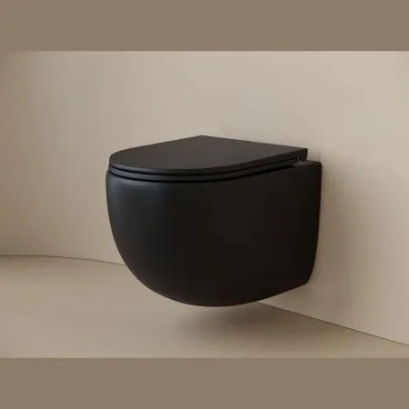 Унитаз подвесной Ceramica Nova Up CN4007MB микролифт, черный матовый - купить в Москве по низкой цене в интернет-магазине с доставкой по всей России | HITsant Унитаз подвесной Ceramica Nova Up CN4007MB микролифт, черный матовый