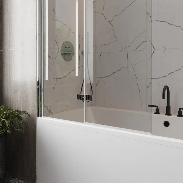 Шторка на ванну Teymi Anni 1400х1000, прозрачное стекло, профиль хром T00279