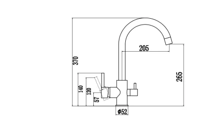 Смеситель для кухонной мойки Fmark под фильтр питьевой воды (FS0462)