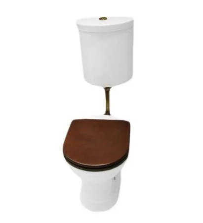 Напольный унитаз для высокого бачка Hatria Dolcevita, дерево/бронза