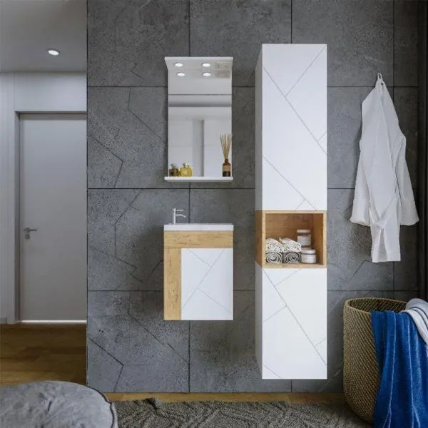 Зеркало Бриклаер КРИСТАЛЛ 40 см, белый