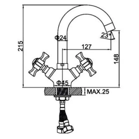 Смеситель Ledeme L1111-2 хром
