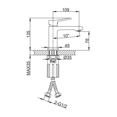 Смеситель для раковины Frap F84 F1084 хром - купить в Москве по низкой цене в интернет-магазине с доставкой по всей России | HITsant Смеситель для раковины Frap F84 F1084 хром