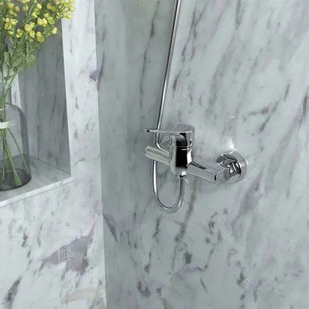 Комплект смесителя 2в1 Paini Messina MEZRCRNASEZPT3UH2VBQ1RYSS для душа с душевой системой, хром, белый