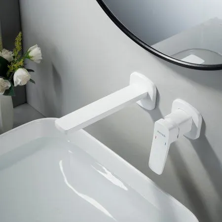 Смеситель для раковины однорычажный встроенный Shevanik S9941C, Белый