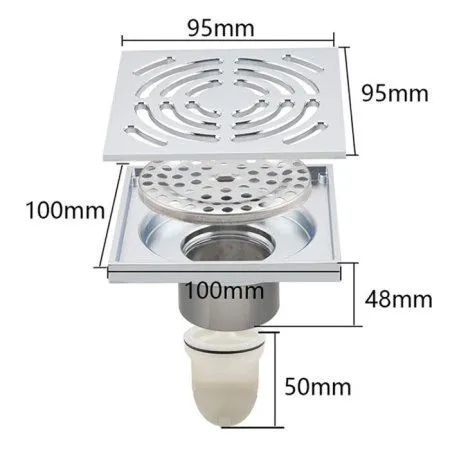 Душевой трап Gappo G81052 с решеткой