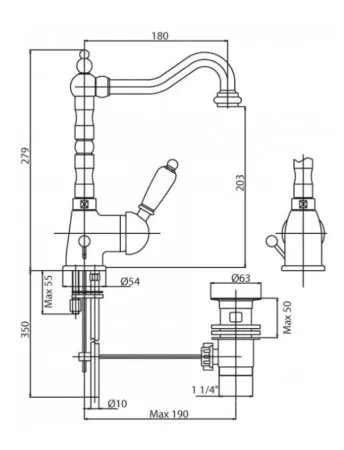 Смеситель Cezares Elite ELITE-LSM2-03/24-M  для раковины