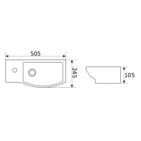 Раковина CeramaLux 50,5x23,5 7947CR