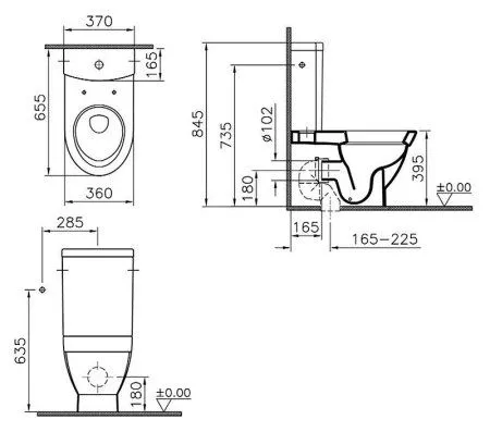 Унитаз-компакт VitrA Form 500 9730B003-1165 с микролифтом
