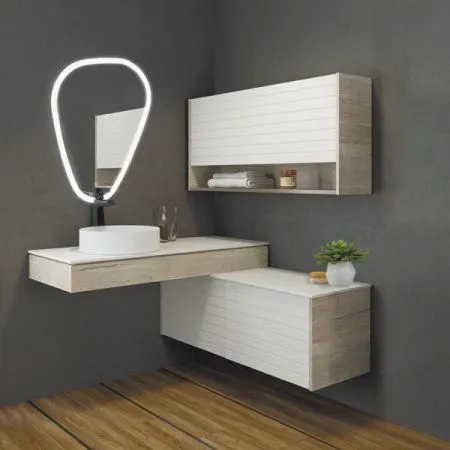 Шкаф подвесной "Клеон-120" белый/дуб дымчатый