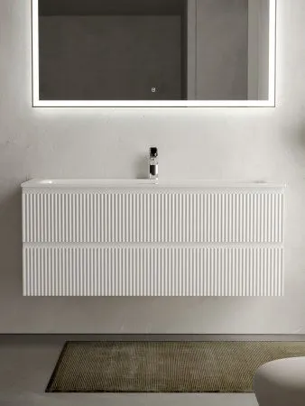 Тумба подвесная SANCOS Snob R 1195х445х500, c двумя ящиками оснащенными доводчиками, Bianco, SNR120W