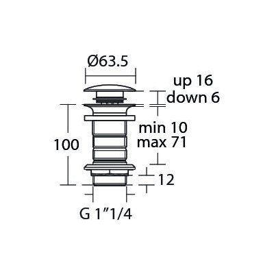 Донный клапан для раковины Ideal Standard E1483XG черный матовый