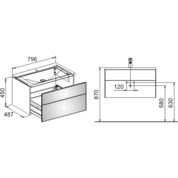 Мебель для ванной Keuco Royal Reflex 34060110000 80 антрацит