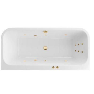 Акриловая ванна Excellent Arana WAEX.ARA18.LINE.GL 180x85  с гидромассажем, белый/золото