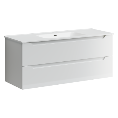 Тумба подвесная SANCOS Norma 2.0 1190х450х500, c двумя ящиками оснащенными доводчиками, белый глянец ,  NR2.120-1W