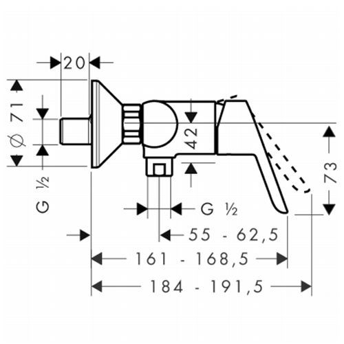 Смеситель Hansgrohe Sportive 14640000 для душа