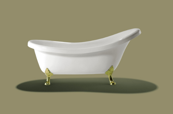 Акриловая ванна Knief Victorian 0100-061-01 175x83 отдельностоящая, белый/золото