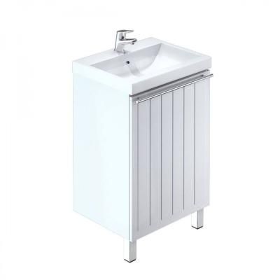 Тумба с раковиной Milardo Amur 50 напольная белая (AMQQU5AI0WTW1MJG95BLK)