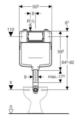 Смывной бачок скрытого монтажа Geberit UP720 109.771.00.1 для унитазов