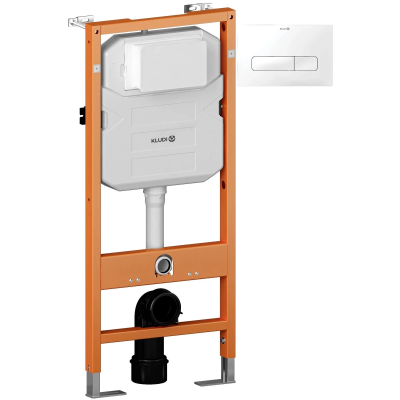 Инсталляция для унитаза Kludi Unifix 79101 + 30PP0153 с кнопкой смыва, белый матовый