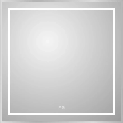 Зеркало BelBagno Kraft SPC-KRAFT-800-800-LED-TCH-WARM 80x80 см, с LED-подсветкой, сенсорным выключателем, антизапотеванием, алюминий