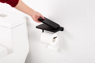 Держатель туалетной бумаги с полочкой Gappo G3NJ07QA03WY-6JF, черный матовый