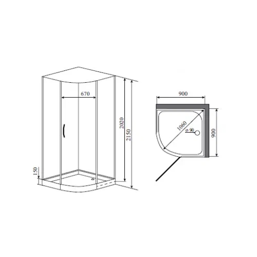 Душевая кабина Timo Premium ARMO 90*90*215  (H-506)