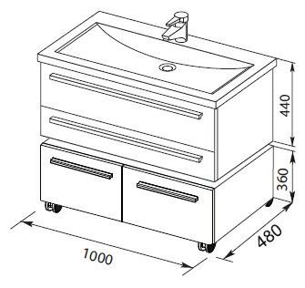 Тумба под раковину Aquanet Нота 00171495 100 черный