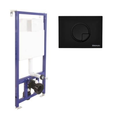 Система инсталляции для подвесного унитаза Berges Wasserhaus Novum 040225 + кнопка R5 черный