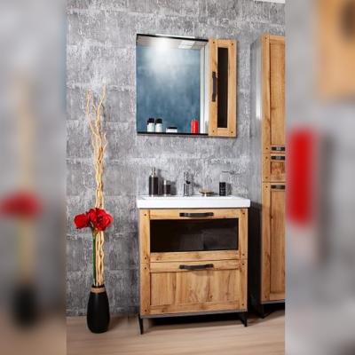 Комплект мебели для ванной Бриклаер ЛОФТ 70, метрополитен грей