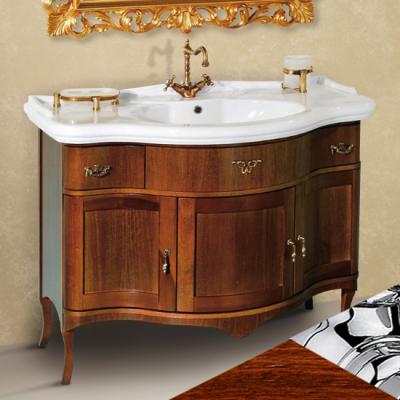 Тумба с раковиной Tiffany World Victory 112 орех, ручки хром, 2 ящика, 3 дверцы