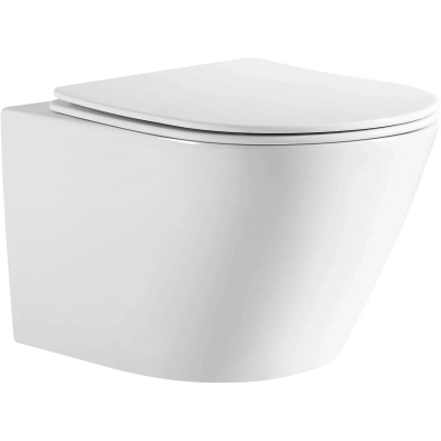 Унитаз подвесной Aquatek Либерти AQ1999T-00 безободковый, торнадо, с сиденьем микролифт, белый