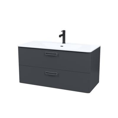 Тумба с умывальником, подвесная, 100 см, серый, Brick, IDDIS, BRI10G0i95K