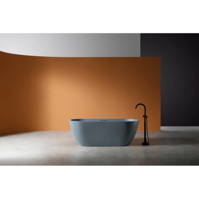 Ванна из литьевого мрамора Abber Frankfurt AM9941G 170x75 см, отдельностоящая, серый матовый