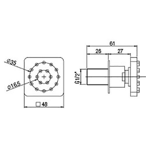 Душевая форсунка Paini 50CR721Q хром